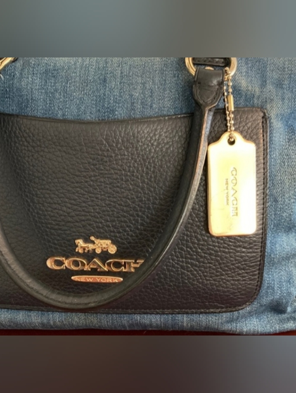 Coach Emma Blue Denim Satchel - Picture 3 of 10